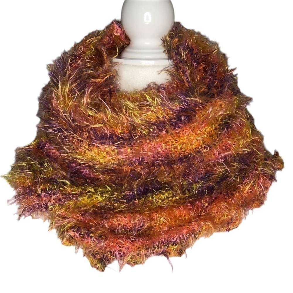 Fuzzy multicolor infinity scarf